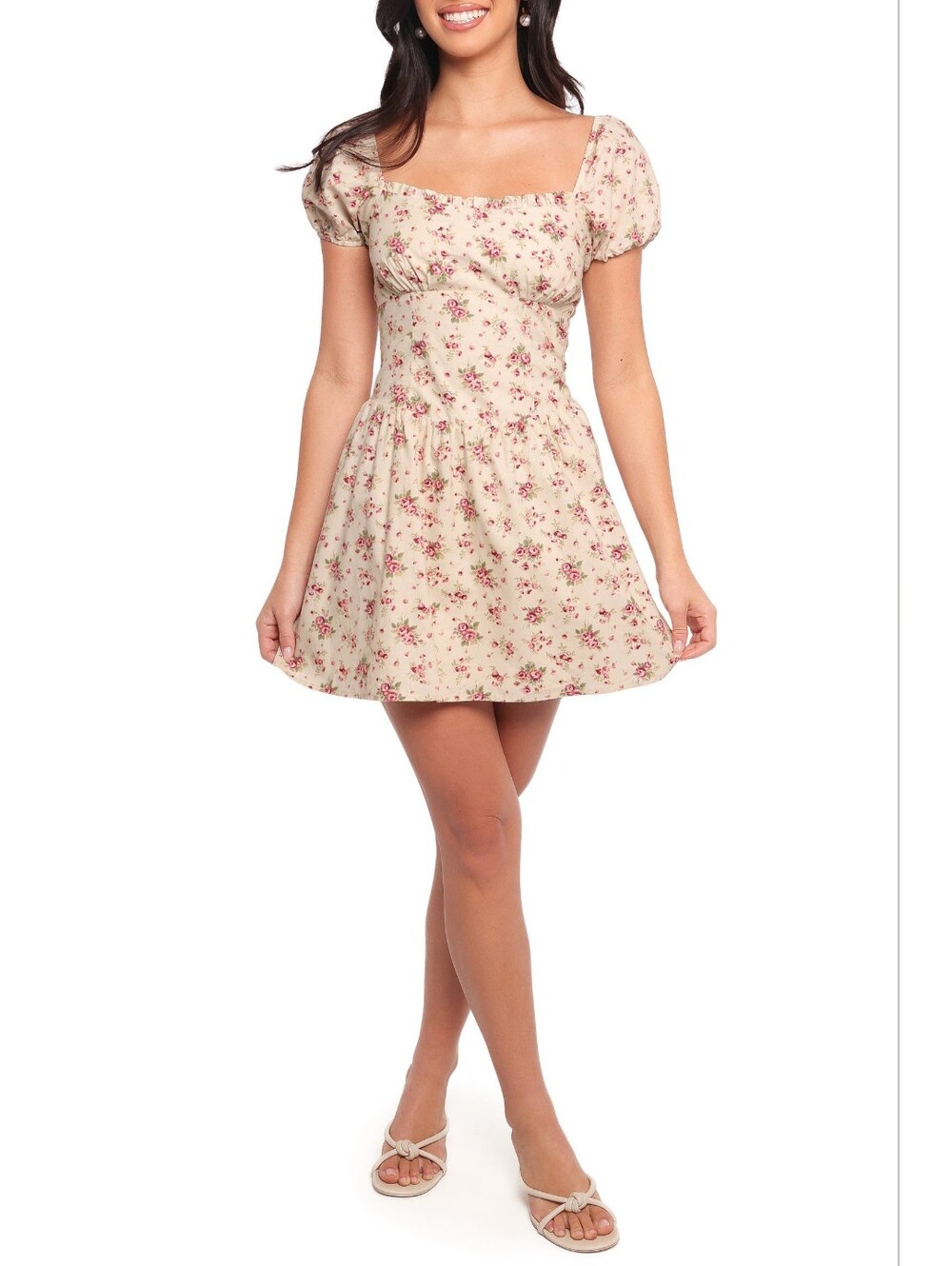 Petal & Pup Isobelle Floral Puff Sleeve Cotton Mini Sundress